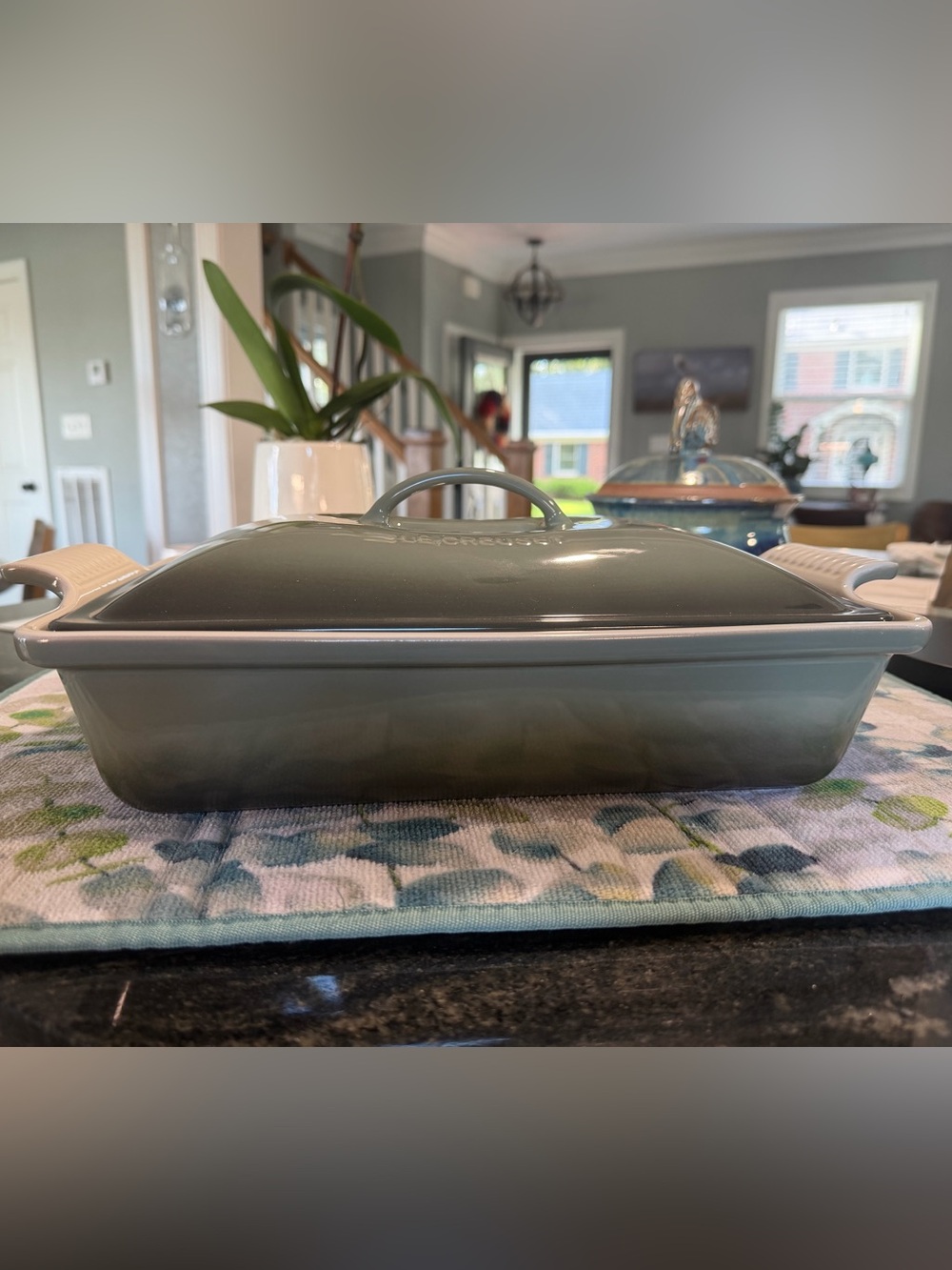 NEW Le Creuset Heritage 4 Qt Rectangular Covered Casserole Baker in RARE - Thyme
